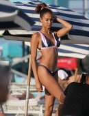 Joan Smalls in Bikini on the Beach in Miami