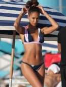 Joan Smalls in Bikini on the Beach in Miami