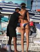 Joan Smalls in Bikini on the Beach in Miami