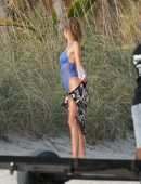 Josephine Skriver for Victoria’s Secret Photoshoot at Miami Beach