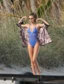 Josephine Skriver for Victoria’s Secret Photoshoot at Miami Beach