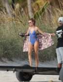Josephine Skriver for Victoria’s Secret Photoshoot at Miami Beach