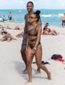 Karrueche Tran in Bikini on the Beach in Miami