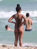 Karrueche Tran in Bikini on the Beach in Miami