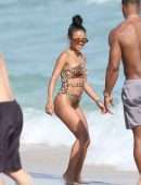 Karrueche Tran in Bikini on the Beach in Miami