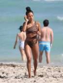 Karrueche Tran in Bikini on the Beach in Miami