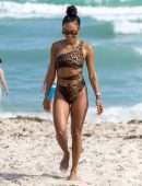 Karrueche Tran in Bikini on the Beach in Miami