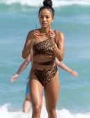 Karrueche Tran in Bikini on the Beach in Miami