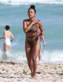 Karrueche Tran in Bikini on the Beach in Miami