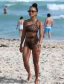 Karrueche Tran in Bikini on the Beach in Miami