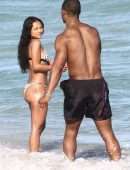 Karrueche Tran Booty in Bikini at Beach in Miami