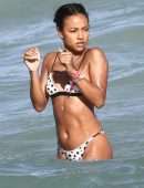 Karrueche Tran Booty in Bikini at Beach in Miami