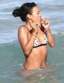 Karrueche Tran Booty in Bikini at Beach in Miami