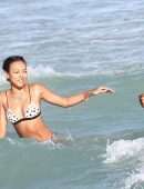Karrueche Tran Booty in Bikini at Beach in Miami