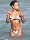 Karrueche Tran Booty in Bikini at Beach in Miami