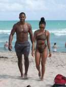 Karrueche Tran in Bikini on the Beach in Miami