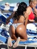 Karrueche Tran Booty in Bikini at Beach in Miami