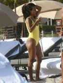 Karrueche Tran in Swimsuit at Beach on Vacation in Miami