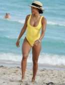 Karrueche Tran in Swimsuit at Beach on Vacation in Miami