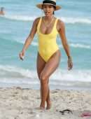 Karrueche Tran in Swimsuit at Beach on Vacation in Miami