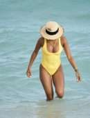 Karrueche Tran in Swimsuit at Beach on Vacation in Miami