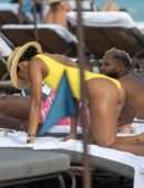 Karrueche Tran in Swimsuit at Beach on Vacation in Miami