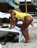 Karrueche Tran in Swimsuit at Beach on Vacation in Miami