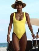 Karrueche Tran in Swimsuit at Beach on Vacation in Miami