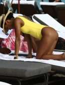 Karrueche Tran in Swimsuit at Beach on Vacation in Miami