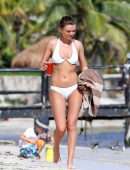 Kendall Rae Knight in White Bikini on the Beach in Tulum