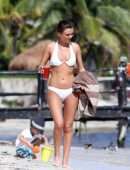 Kendall Rae Knight in White Bikini on the Beach in Tulum