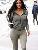 Kim Kardashian in Tights Out in Sherman Oaks
