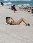 Kimberley Garner in Bikini Working Out on the Beach in Miami