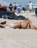 Kimberley Garner in Bikini Working Out on the Beach in Miami
