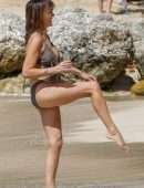 Lizzie Cundy in Bikini on the Beach on Vacation in Barbados
