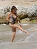 Lizzie Cundy in Bikini on the Beach on Vacation in Barbados