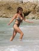 Lizzie Cundy in Bikini on the Beach on Vacation in Barbados