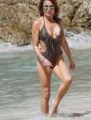 Lizzie Cundy in Bikini on the Beach on Vacation in Barbados