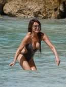 Lizzie Cundy in Bikini on the Beach on Vacation in Barbados