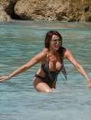 Lizzie Cundy in Bikini on the Beach on Vacation in Barbados