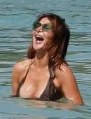 Lizzie Cundy in Bikini on the Beach on Vacation in Barbados