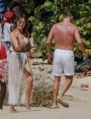 Lizzie Cundy in Bikini on the Beach on Vacation in Barbados