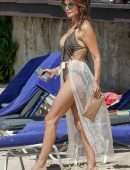 Lizzie Cundy in Bikini on the Beach on Vacation in Barbados