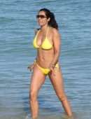Padma Lakshmi in Bikini on the Beach in Miami