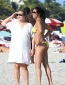 Padma Lakshmi in Bikini on the Beach in Miami