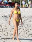 Padma Lakshmi in Bikini on the Beach in Miami