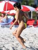 Padma Lakshmi in Bikini on the Beach in Miami