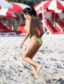 Padma Lakshmi in Bikini on the Beach in Miami