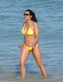 Padma Lakshmi in Bikini on the Beach in Miami