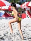 Padma Lakshmi in Bikini on the Beach in Miami